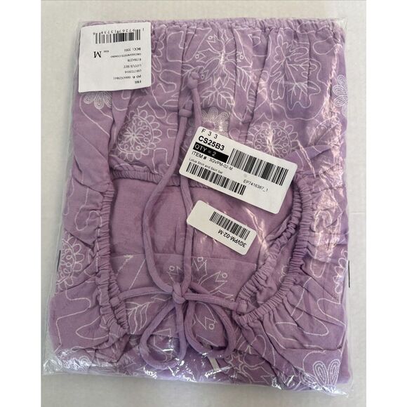 Free People Women Sz M Orchid/White Lotus Embroidered Crop Top & Skirt Set - Picture 5 of 7